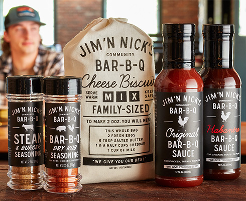 image with seasoning and bbq sauce bottles